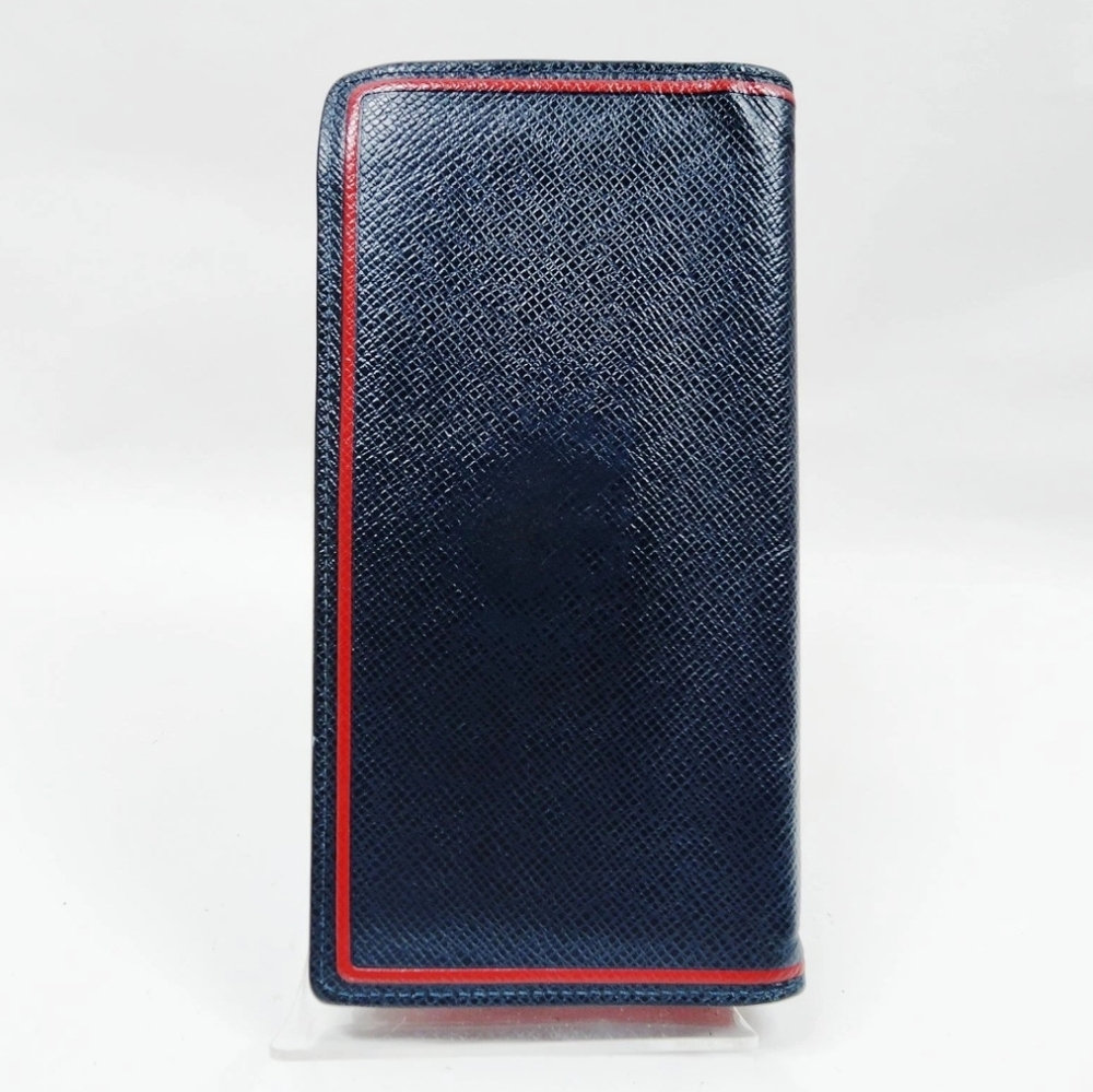 Sale🥳 Louis Vuitton Brazza Taiga Navy Blue and Red Long Wallet - Picture 2 of 10